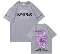 OUHZNUX Manga Corta K-Pop De-Mon H-Hunters Merch Camiseta Mujeres Hombres Vintage Algodón T-Shirt Verano Casual tee Top Ropa XXS-4XL-Grey||x_s