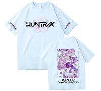 OUHZNUX Manga Corta K-Pop De-Mon H-Hunters Merch Camiseta Mujeres Hombres Vintage Algodón T-Shirt Verano Casual tee Top Ropa XXS-4XL-Blue||XX_s