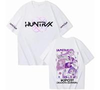 OUHZNUX Manga Corta K-Pop De-Mon H-Hunters Merch Camiseta Mujeres Hombres Vintage Algodón T-Shirt Verano Casual tee Top Ropa XXS-4XL-White||XX_s