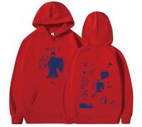 OUHZNUX Rapero Milo J 111 Álbum Merch Sudadera con Capucha Ropa para Hombre Y Mujer Sudadera con Capucha Harajuku Hip Hop Pullovers Vintage De Manga Larga Streetwear XS-3XL-Red||XX_l