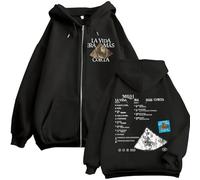 OUHZNUX Rapero Milo J 111 Tour Chaqueta Con Cremallera Abrigos Hombre Mujer Pulóveres Con Cremallera Y Manga Larga Moda Hip Hop Sudaderas Oversize Abrigos XS-3XL-Black&a||x_l