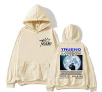 OUHZNUX Rapero Trueno Album Sudadera con Capucha Hombres Y Mujeres Moda Hip-Hop Pop Music Estilo Sudadera con Capucha Suelta Caliente Ropa Deportiva Calle Pullover XS-3XL-Khaki||3X_l