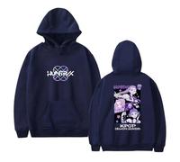 OUHZNUX Sudadera con Capucha K-Pop De-Mon H-Hunters Anime Print Sudadera Unisex Vintage Moda Manga Larga Casual Graphic Pullover Hoodie XXS-4XL-Navy Blue||s