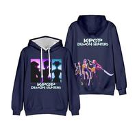 OUHZNUX Sudadera con Capucha K-Pop De-Mon H-Hunters Merch Hoodie Vintage Fashion Pullover Unisex Hip Hop 3D Impreso Sobredimensionado Sudadera De Manga Larga para Mujeres Hombres-Navy Blue||x_s
