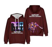 OUHZNUX Sudadera con Capucha K-Pop De-Mon H-Hunters Merch Hoodie Vintage Fashion Pullover Unisex Hip Hop 3D Impreso Sobredimensionado Sudadera De Manga Larga para Mujeres Hombres-Burgundy||x_s