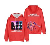 OUHZNUX Sudadera con Capucha K-Pop De-Mon H-Hunters Merch Hoodie Vintage Fashion Pullover Unisex Hip Hop 3D Impreso Sobredimensionado Sudadera De Manga Larga para Mujeres Hombres-Red||x_s