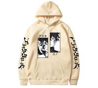 OUHZNUX Sudaderas con Capucha Black Clover Sudaderas Anime Asta Sudadera con Capucha Sudaderas Streetwear Estudiante Yuno Sudadera con Capucha Hombres De Gran Tamaño Cosplay Hip Hop Tops De Manga