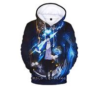 OUHZNUX Sudaderas con Capucha Solo Leveling Sudaderas con Capucha Impresas En 3D Sudaderas Calientes Sudaderas De Poliéster para Hombres Diversión Cuello Redondo Sudaderas con Capucha XXS-XXL