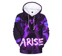 OUHZNUX Sudaderas con Capucha Solo Leveling Sudaderas con Capucha Impresas En 3D Sudaderas Calientes Sudaderas De Poliéster para Hombres Diversión Cuello Redondo Sudaderas con Capucha XXS-XXL