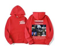 OUHZNUX Sudaderas Rapero Trueno Album Tour Cover Graphics Sudaderas Moda Pop Music Hip Hop Street Sudadera Hombres Mujeres Harajuku Sudadera Manga Larga XS-3XL-Red||s