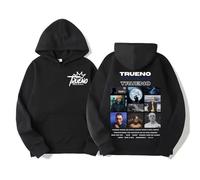 OUHZNUX Sudaderas Rapero Trueno Album Tour Cover Graphics Sudaderas Moda Pop Music Hip Hop Street Sudadera Hombres Mujeres Harajuku Sudadera Manga Larga XS-3XL-Black||m