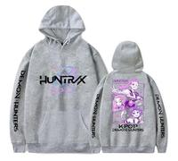 OUHZNUX Unisex K-Pop De-Mon H-Hunters Hoodie Vintage Harajuku Sudadera con Capucha Hip Hop Streetwear Hombres Mujeres De Manga Larga Sudadera con Capucha XXS-4XL-Grey||s