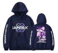 OUHZNUX Unisex K-Pop De-Mon H-Hunters Hoodie Vintage Harajuku Sudadera con Capucha Hip Hop Streetwear Hombres Mujeres De Manga Larga Sudadera con Capucha XXS-4XL-Navy Blue||x_s