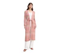 Oui - Cárdigan de Punto Estampado con Cinturón - Knitwear - Mujer - Rosa - XS -