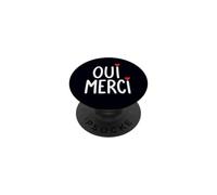 Oui Merci Lindo Francés Cita Francia Amante Francófilo PopSockets PopGrip Adhesivo