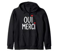 Oui Merci Lindo Francés Cita Francia Amante Francófilo Sudadera con Capucha