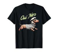 Oui Ner Funny Dachshund Wiener Dog Humor francés Camiseta
