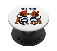 Oui Ner Perro Dachshunds En Boina Bow Dachshund Wiener Ween PopSockets PopGrip Adhesivo