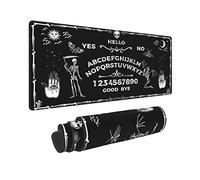 Ouija - Alfombrilla de ratón con diseño de esqueleto de adivinación y hoz para videojuegos, accesorios de alfombrilla de ratón, enorme suela de goma extendida XL con borde cosido para oficina en casa