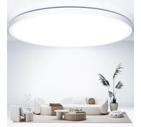 OUILA Ø50cm Lámpara de Techo, 48W 4800LM 6500K Blanco Frio Plafón Led Redondo Plafon LED Techo IP44 Moderna Lampara Techo Para Oficina Cocina Comedor Balcón Baño Pasillo