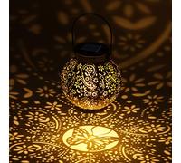 OUILA Farol Solar Exterior, Lámpara Solar Exterior IP65 Resistente, Linterna Solar Jardin al Agua, Colgante para Jardín, Terraza, Balcón