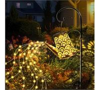 OUILA Guirnalda de luces solar, farolillo solar para exterior con gancho de pastor, lámparas solares IP65 resistente al agua, cadena de luces LED para exteriores, decoración de jardín, camino de