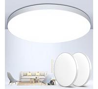 OUILA - Lámpara de techo LED, 24 W, 6500 K, techo de baño, IP44, diámetro de 28 cm, aplicable a cuarto de baño, dormitorio, cocina, sala de estar, balcón