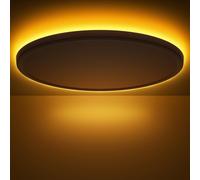OUILA Lámpara de techo LED con luz nocturna 1800 K, 3000 K/4000 K/6500 K, regulable, lámpara de techo con mando a distancia, 24 W, moderna, ultrafina, para dormitorio, salón, baño, cocina, 30 cm