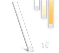 OUILA Luz de Armario con Sensor Movimiento,41CM Recargable Luz Nocturna con temperatura de 3 colores,Regulable Lampara LED Adhesiva para Gabinete, Pasillo, Escalera, Sótano, Cocina, Garaje-1PCS