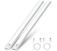 OUILA Luz de Armario con Sensor Movimiento 6500K Recargable Luz Nocturna, 41CM Regulable Lampara LED Adhesiva para Gabinete, Pasillo, Escalera, Sótano, Cocina, Garaje - 2PCS