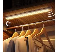 OUILA Luz LED Armario con Sensor de Movimiento, 2500mAh USB Recargable Luz LED Adhesiva 84 LEDs 4 Modos 43CM Luz Nocturna Magnética Luces para Armario, Gabinete, Pasillo, Escaleras, Cocina
