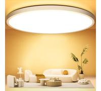 OUILA Plafón Led Ø50cm, 48W 4800lm 3000K Lampara Techo Calida Redondo IP44 Moderna Dormitorio Comedor Cocina Baño Sala