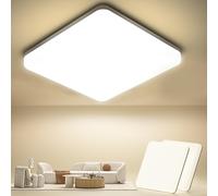 OUILA Plafon LED Techo, 20W 2000LM 4000K Lamparas de Techo, IP44 Blanco Natural Cuadrado Ultra Delgado Luz LED Techo Para Salon Baño Balcón Dormitorio Pasillo Cocina