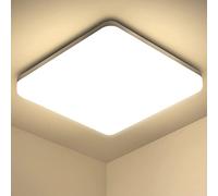 OUILA Plafon LED Techo, 20W 2000LM 4000K Lamparas de Techo, IP44 Blanco Natural Cuadrado Ultra Delgado Luz LED Techo Para Salon Baño Balcón Dormitorio Pasillo Cocina