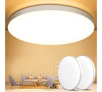 OUILA Plafon LED Techo, 2PCS 24W 3000K Lamparas Techo, IP44 Ø28cm Plafones para Techo Led Lampara Led Techo Dormitorio Cocina Pasillo Baño Sala