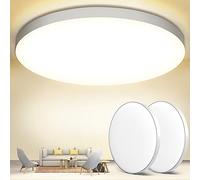 OUILA Plafon LED Techo, 2PCS 24W 4000K Lamparas Techo, IP44 Ø28cm Plafones para Techo Led Lampara Led Techo Dormitorio Cocina Pasillo Baño Sala