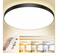 OUILA Plafon LED Techo Regulable,24W 3000K-6500K Lampara Techo con Mando a Distancia,IP44 2000LM Lampara LED Techo Plafones para Techo Led para Dormitorio Cocina Salon Baño Comedor Pasillo Ø28cm