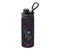 OUInbvv Black Ghost Bat - Botella de agua deportiva portátil con tapa de bloqueo con bisagras a prueba de fugas, adecuada para exteriores, viajes e hidratación de campamento