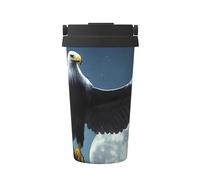 OUInbvv Eagle under the stars - Taza de café portátil aislada con asa oculta, base antideslizante, diseño a prueba de fugas, adecuada para coche, oficina y uso doméstico