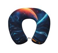 OUInbvv Science Fiction Future - Almohada de viaje de espuma viscoelástica, alivia el dolor cervical, adecuada para estudiantes, trabajadores de oficina, viajeros de negocios