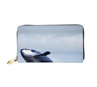 OUInbvv Whales at Sea - Cartera de mano con cremallera de metal para pasaporte y cheques, compartimentos de diseño suave y ligero