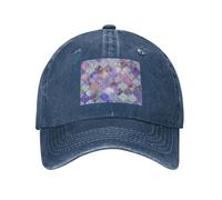 OUINCIIC Gorra de béisbol con diseño de Mosaico marroquí Decorativo, Color Azul Real, Malva e índigo |-f-| Gorra de Hombre | Gorra de Lujo para Mujer