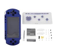 Ouitble 1000 Carcasa de Repuesto Cubierta Duradera de Carcasa Completa con Kit de Botones Diseño Antideslizante Protección a Prueba de Golpes para Consola 1000 Negro Azul Transpare (Azul)