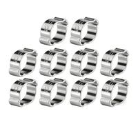 Ouitble Abrazadera de manguera de dos orejas, 0 piezas de 5 ~ 23 mm, clips de manguera de dos orejas de acero inoxidable galvanizado, aptos para mangueras de gasolina más llenas