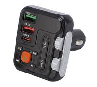 Ouitble Adaptador Bluetooth Auto FM Transmisor USB C Bluetooth Cigarrillo Folle 12V-24V con Pantalla LED Mic Music Player Llamadas sin Mano 2 Puertos USB