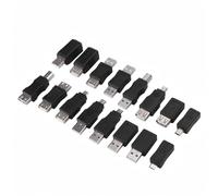 Ouitble Adaptadores USB 2.0 Multiuso 16PCS USB Adaptador Convertidor Micro/Mini USB Macho a Hembra para Laptop Tableta Stampanti Telefoni