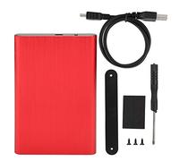 Ouitble Aleación de Aluminio Premium Caja SATA HDD SSD de 2,5 Pulgadas USB 2.0 Caja de Disco Duro a Prueba de Golpes Diseño sin Herramientas para computadora portátil PC Mac Negro (Roja)