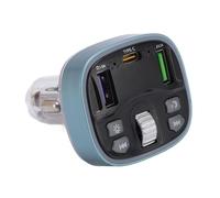 Ouitble Bluetooth FM Transmisor DC 12V-24V Adaptador Bluetooth Auto Tipo C Autoladgererät Zigarettelünder con 2 Puertos USB El Adaptador de Radio para Automóvil Es Compatible con El