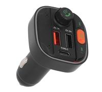 Ouitble Cargador de Automóvil Bluetooth DC12V-24V Adaptador Bluetooth Auto FM Transmisor Tipo C Cigarrillo Cigarrillo con 2 Conexiones USB Music Player Es Compatible con Sticks USB