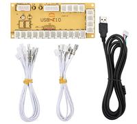 Ouitble Controlador de Placa de Circuito de Joystick USB F10 Universal, Conjunto de Tablero de Control de Alto Juego, Plug & Play para PC, Juegos de Ordenador portátil, ABS Verde